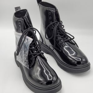 CHARLES ALBERT BLACK COMBAT WOMEN BOOTS SZ 10